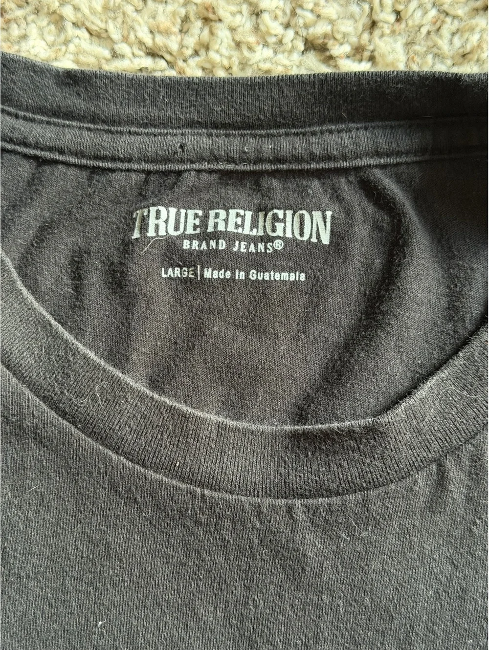 True Religion Black Graphic T-Shirt Large